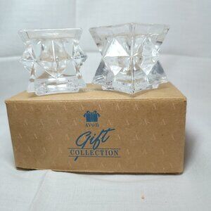Vintage Avon Glistening Star Crystal Candleholders (in Box)